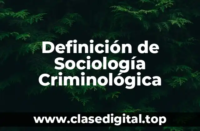 Definición de Sociología Criminológica