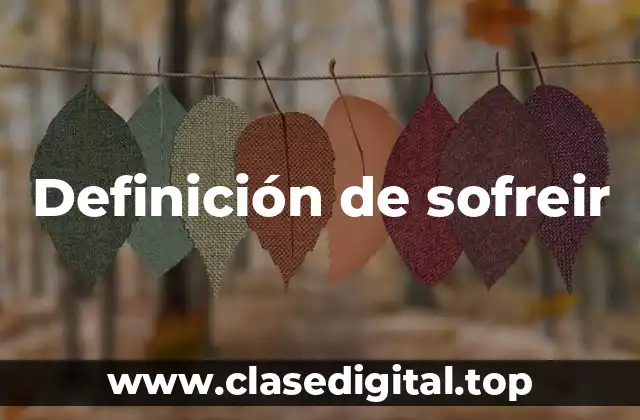 Definición técnica de sofreir