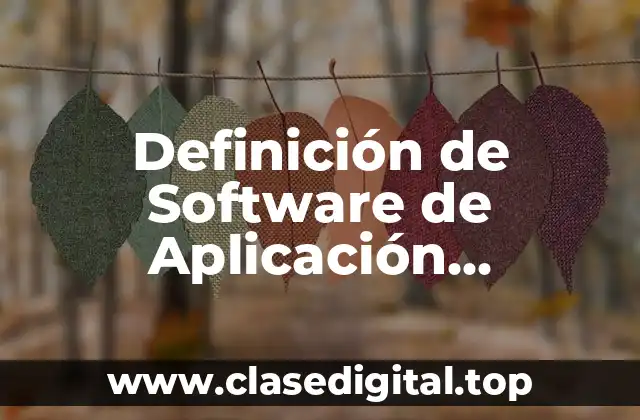 Definición de Software de Aplicación Específica