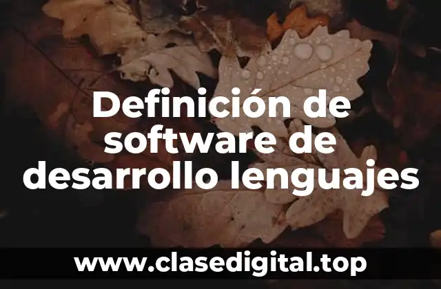 Definición de software de desarrollo lenguajes