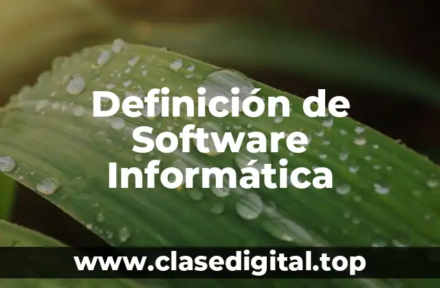 Definición de Software Informática