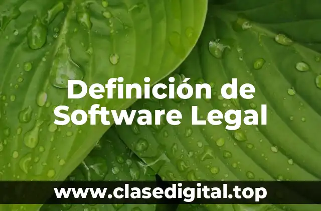 Definición de Software Legal