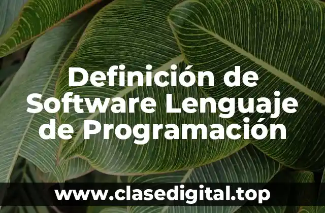 Definición de Software Lenguaje de Programación