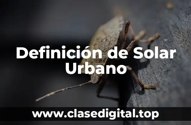 Definición de Solar Urbano
