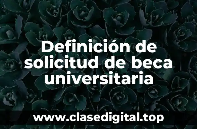 Definición de solicitud de beca universitaria