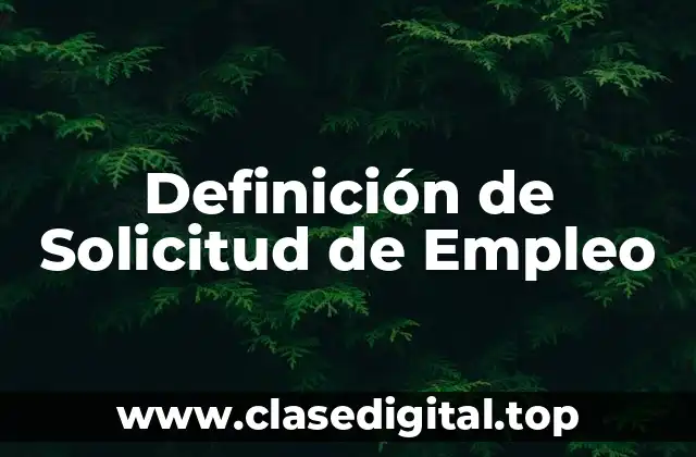 Definición Técnica de Solicitud de Empleo