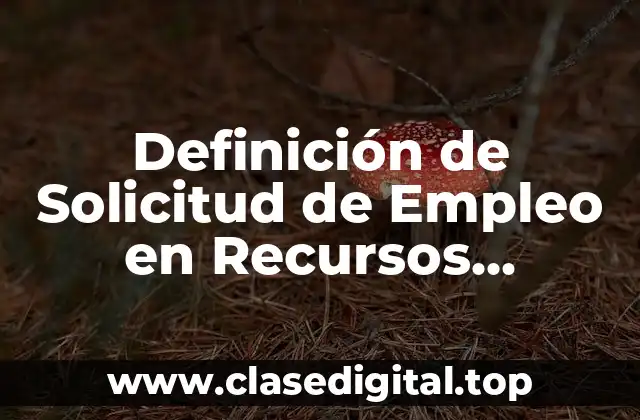 Definición de Solicitud de Empleo en Recursos Humanos