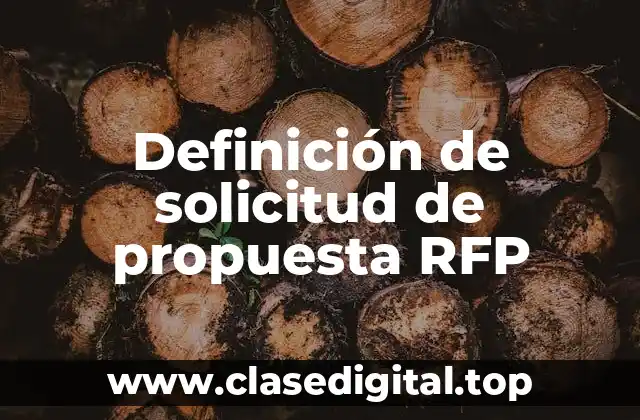 Definición de solicitud de propuesta RFP