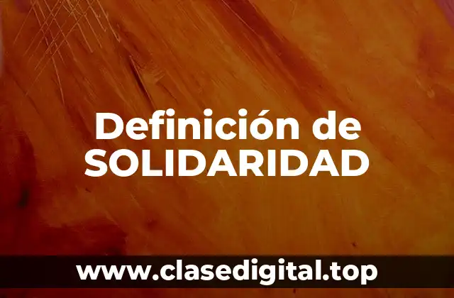 Ejemplos de SOLIDARIDAD