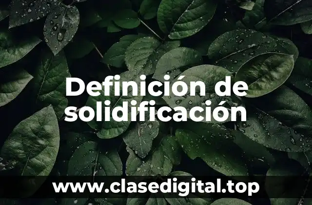 Definición técnica de solidificación