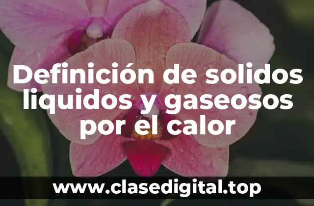 Definición de solidos liquidos y gaseosos por el calor