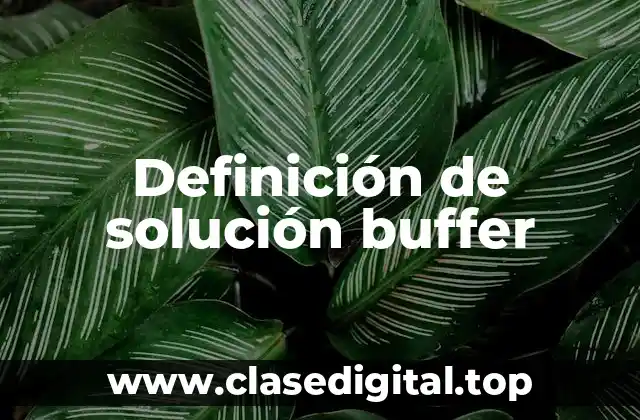 Definición de solución buffer