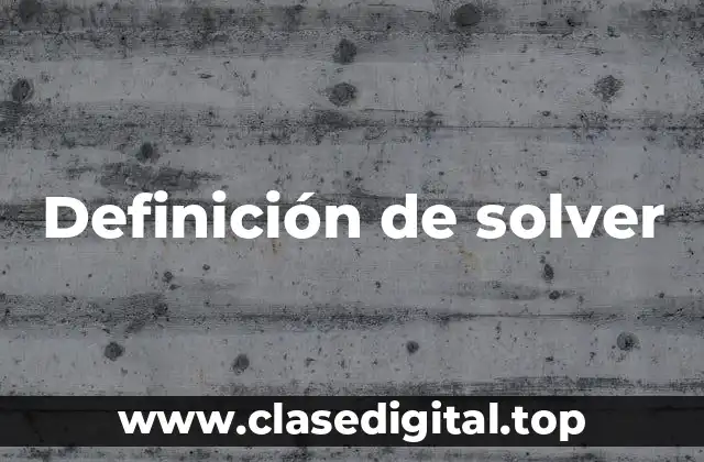 Ejemplos de solver