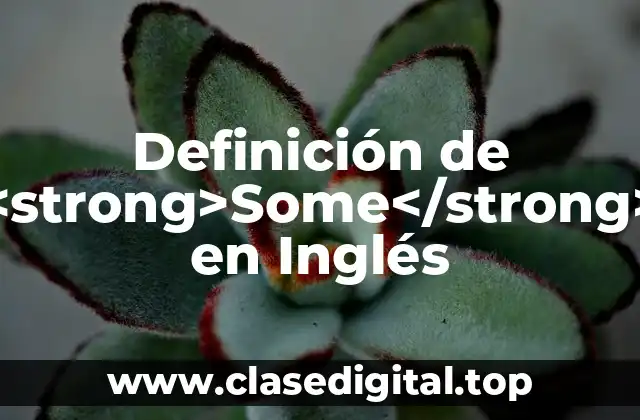 Definición de <strong>Some</strong> en Inglés