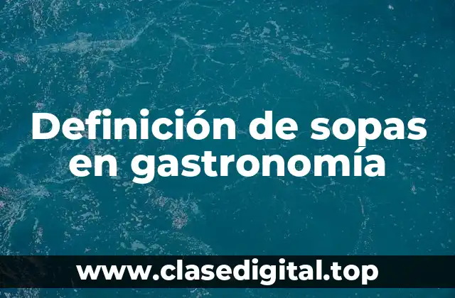 Definición de sopas en gastronomía
