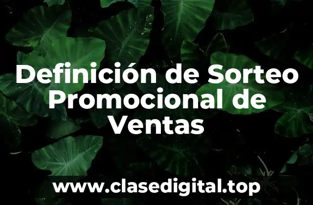 Definición de Sorteo Promocional de Ventas