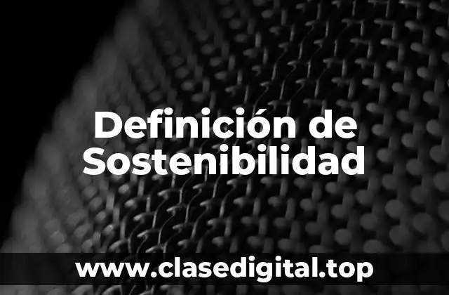 Definición de Sostenibilidad