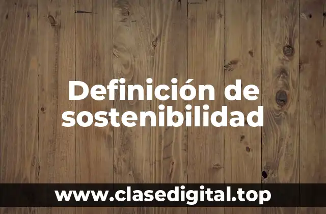 Definición técnica de sostenibilidad