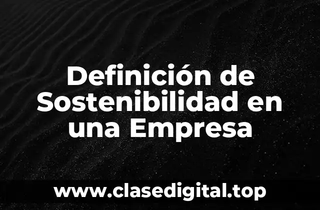 Definición técnica de Sostenibilidad en una Empresa