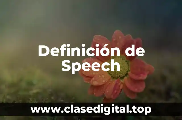 Definición de Speech