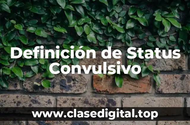 Definición de Status Convulsivo