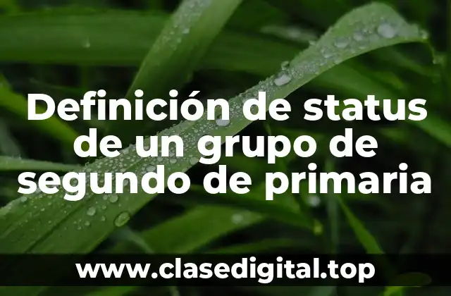 Definición de status de un grupo de segundo de primaria