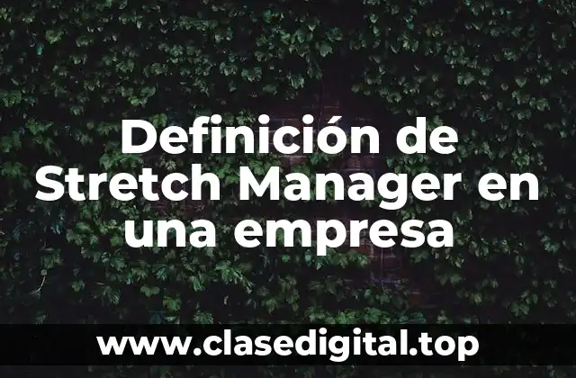 Definición de Stretch Manager en una empresa