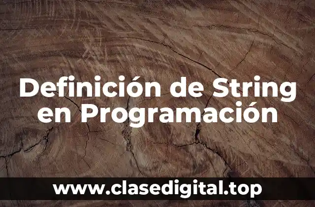 Definición de String en Programación