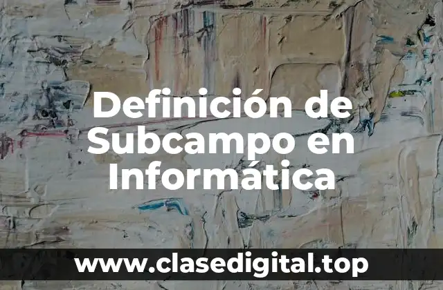 Definición de Subcampo en Informática