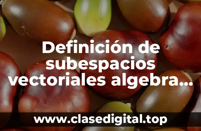 Definición de subespacios vectoriales algebra lineal