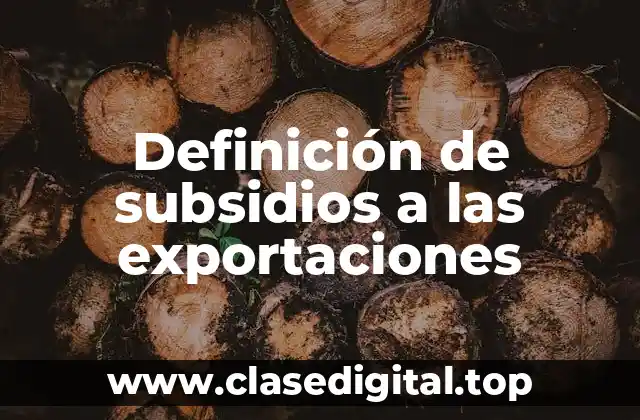 Definición de subsidios a las exportaciones