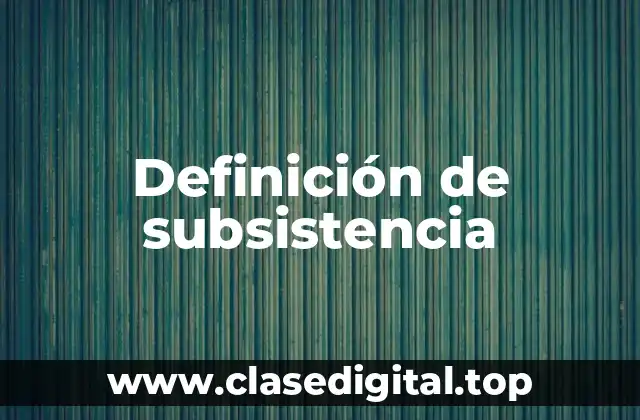 Definición de subsistencia