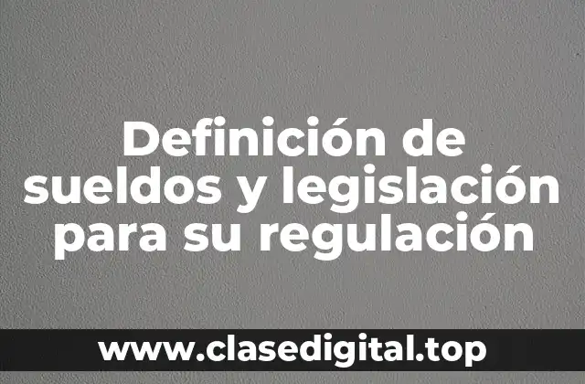Definición técnica de legislación para la regulación de sueldos