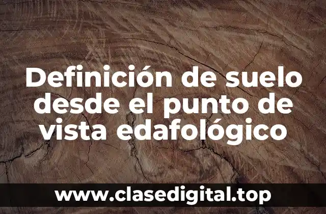 Definición de suelo desde el punto de vista edafológico