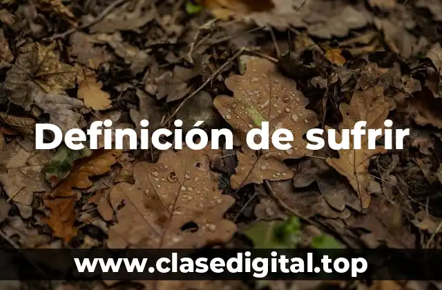 Definición de sufrir