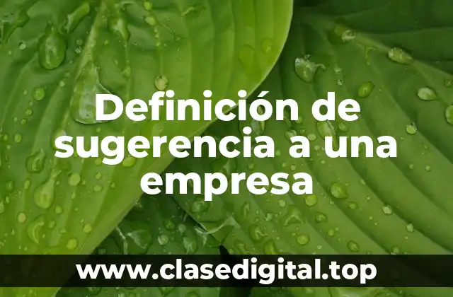 Ejemplos de sugerencia a una empresa