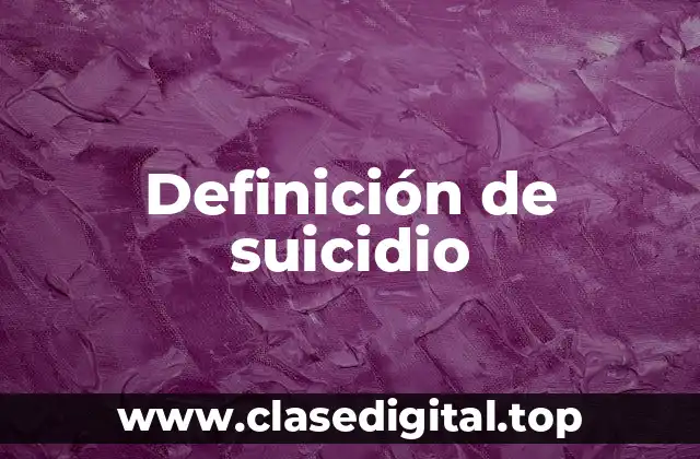 Definición de suicidio