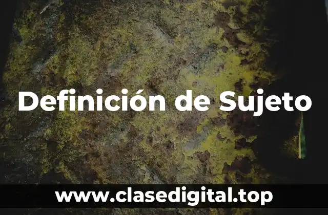 Definición de Sujeto