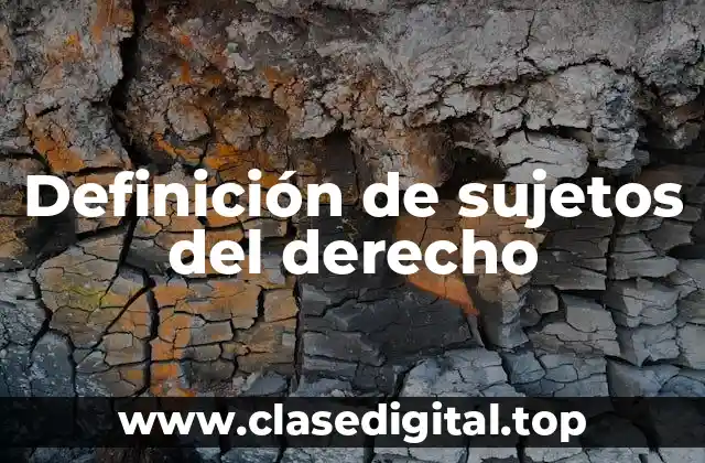 Definición de sujetos del derecho