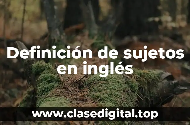 Definición de sujetos en inglés