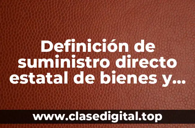 Definición de suministro directo estatal de bienes y servicios