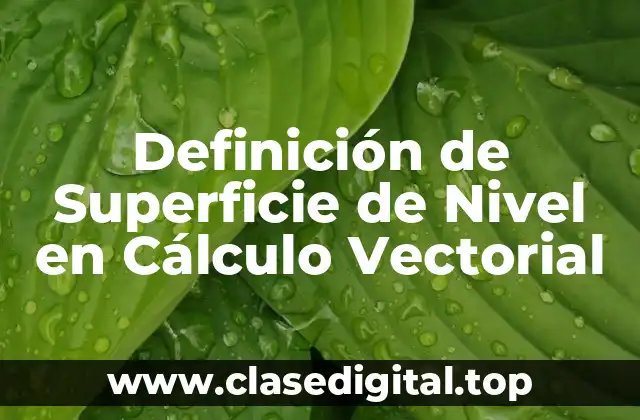 Definición de Superficie de Nivel en Cálculo Vectorial