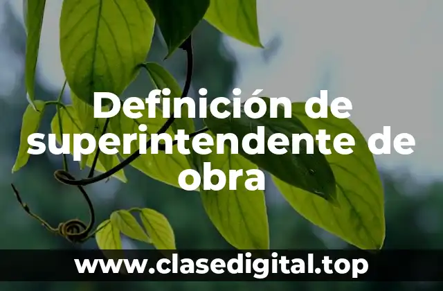 Definición de superintendente de obra