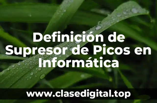 Definición de Supresor de Picos en Informática