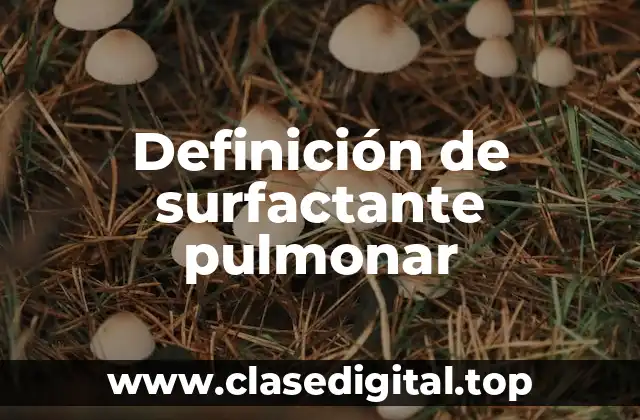 Definición técnica de surfactante pulmonar