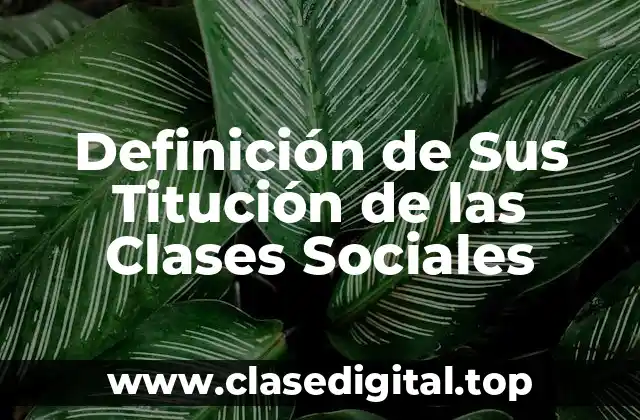 Definición de Sus Titución de las Clases Sociales