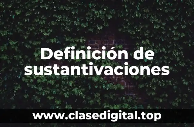 Definición de sustantivaciones