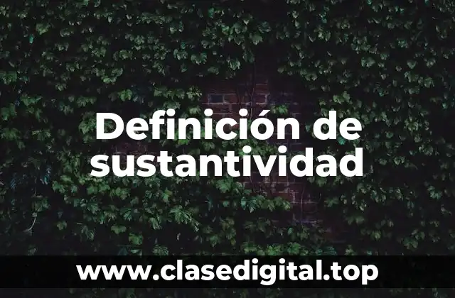 Definición de sustantividad