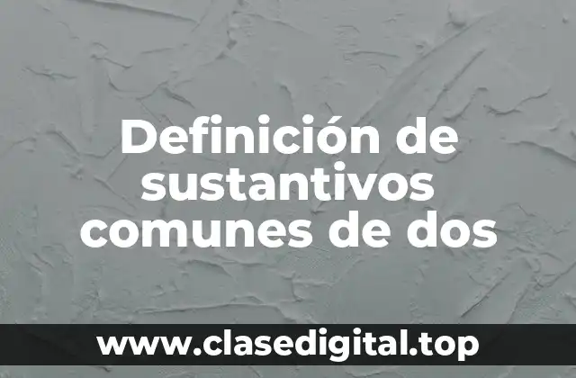 Definición de sustantivos comunes de dos