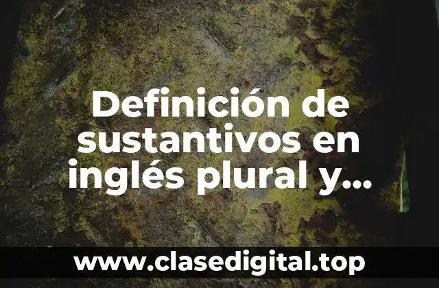 Ejemplos de sustantivos en inglés plural y singular